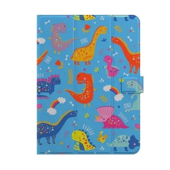 Kids Universal Tablet Case (7-11in) Dinosaur Folio w/Stand & Screen Cove - Picture 1 of 4